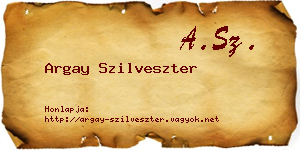 Argay Szilveszter névjegykártya
