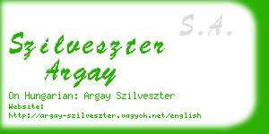 szilveszter argay business card